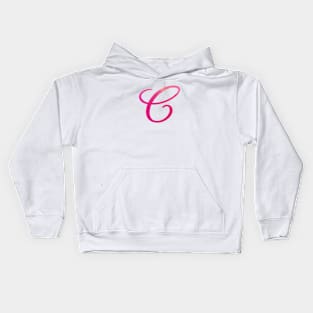 Letter C Monogram, Pink Color Personalized Design Kids Hoodie